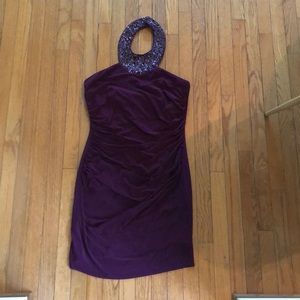 Purple halter dress